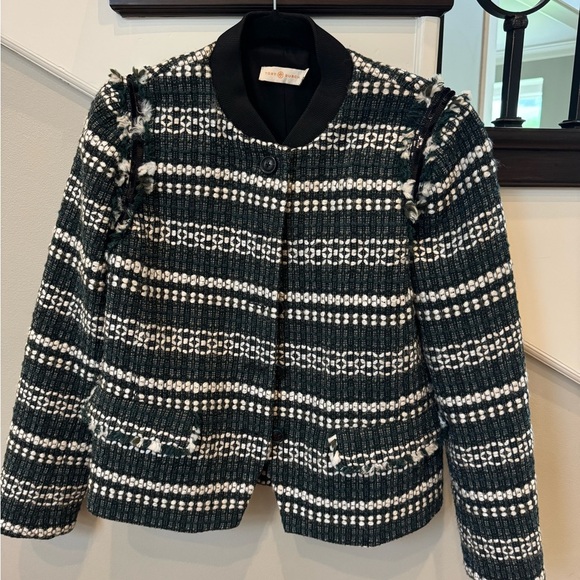 Tory Burch Black and White Tweed Blazer - Picture 2 of 4